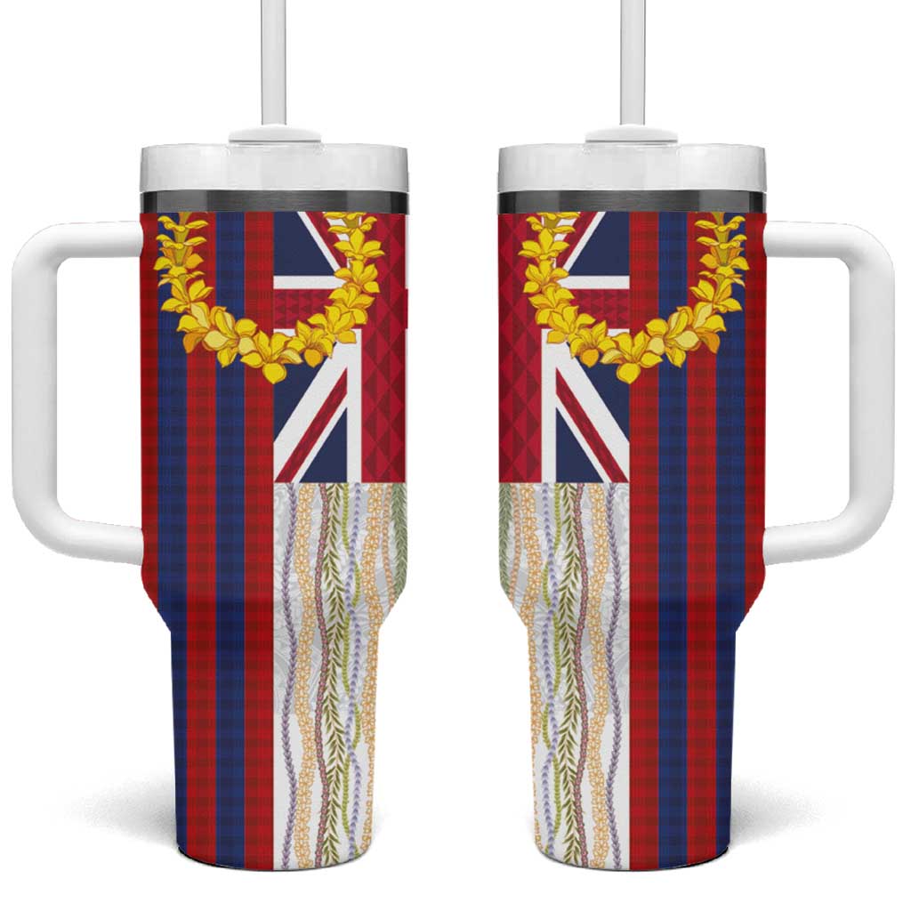 Hawaiian Tropical Plants Lei Tumbler With Handle National Flag Style LT03 One Size: 40 oz Multicolor - Polynesian Pride