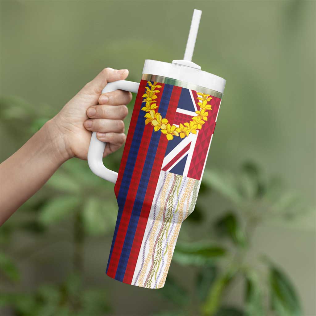 Hawaiian Tropical Plants Lei Tumbler With Handle National Flag Style LT03 - Polynesian Pride