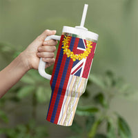 Hawaiian Tropical Plants Lei Tumbler With Handle National Flag Style LT03 - Polynesian Pride