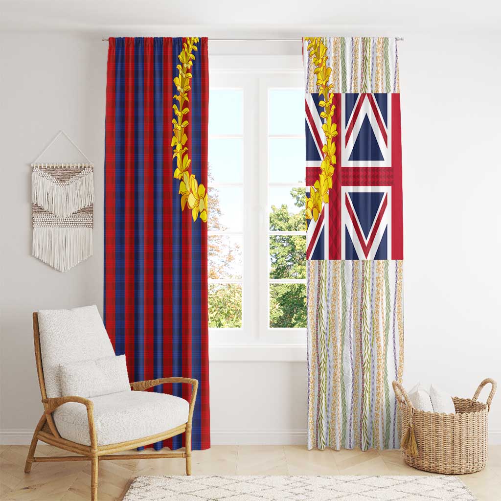 Hawaiian Tropical Plants Lei Window Curtain National Flag Style LT03 - Polynesian Pride