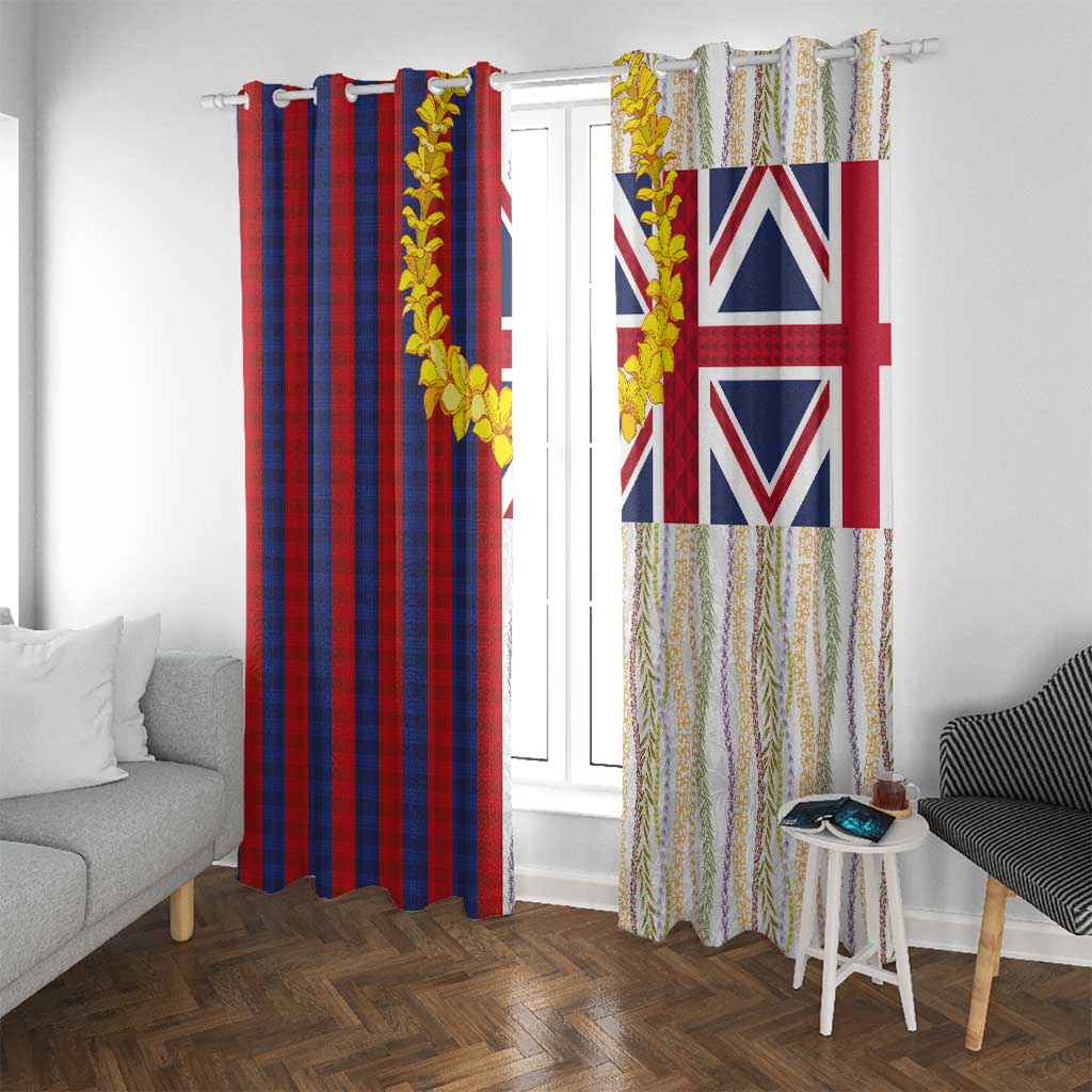 Hawaiian Tropical Plants Lei Window Curtain National Flag Style LT03 With Grommets Multicolor - Polynesian Pride