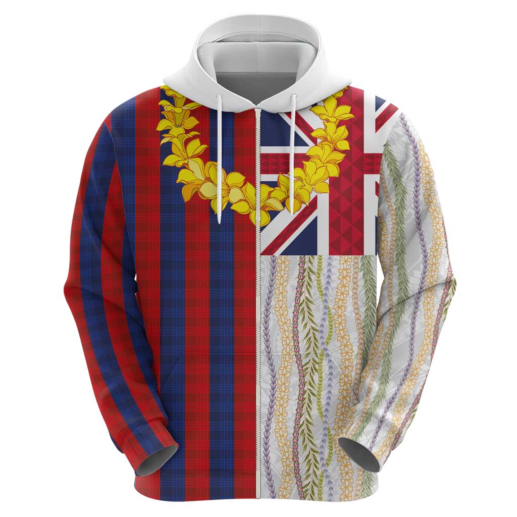 Hawaiian Tropical Plants Lei Zip Hoodie National Flag Style LT03 - Polynesian Pride