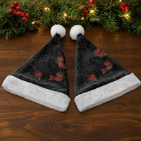 Hawaiian Kakau Art Christmas Santa Hat Taro Leaves with Ohia Lehua and Pakala Pattern LT03 - Polynesian Pride