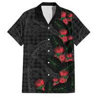 Hawaiian Kakau Art Family Matching Off Shoulder Short Dress and Hawaiian Shirt Taro Leaves with Ohia Lehua and Pakala Pattern - Polynesian Pride