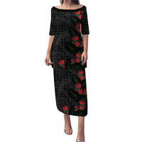 Hawaiian Kakau Art Family Matching Puletasi and Hawaiian Shirt Taro Leaves with Ohia Lehua and Pakala Pattern - Polynesian Pride