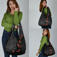 Hawaiian Kakau Art Grocery Bag Taro Leaves with Ohia Lehua and Pakala Pattern LT03 - Polynesian Pride
