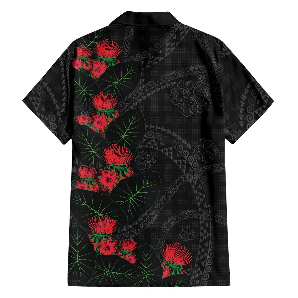 Hawaiian Kakau Art Hawaiian Shirt Taro Leaves with Ohia Lehua and Pakala Pattern LT03 - Polynesian Pride