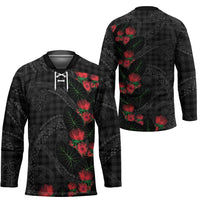 Hawaiian Kakau Art Hockey Jersey Taro Leaves with Ohia Lehua and Pakala Pattern LT03 - Polynesian Pride