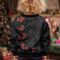Hawaiian Kakau Art Kid Ugly Christmas Sweater Taro Leaves with Ohia Lehua and Pakala Pattern LT03 - Polynesian Pride