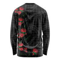 Hawaiian Kakau Art Long Sleeve Shirt Taro Leaves with Ohia Lehua and Pakala Pattern LT03 - Polynesian Pride
