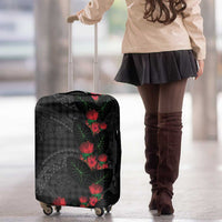 Hawaiian Kakau Art Luggage Cover Taro Leaves with Ohia Lehua and Pakala Pattern LT03 - Polynesian Pride
