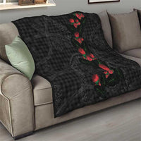 Hawaiian Kakau Art Quilt Taro Leaves with Ohia Lehua and Pakala Pattern - Polynesian Pride