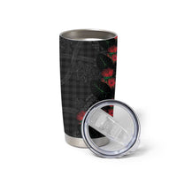 Hawaiian Kakau Art Tumbler Cup Taro Leaves with Ohia Lehua and Pakala Pattern LT03 - Polynesian Pride
