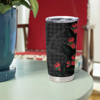 Hawaiian Kakau Art Tumbler Cup Taro Leaves with Ohia Lehua and Pakala Pattern LT03 - Polynesian Pride