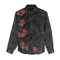 Hawaiian Kakau Art Women Casual Shirt Taro Leaves with Ohia Lehua and Pakala Pattern LT03 - Polynesian Pride