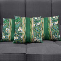 Hawaiian Art Flower Tribal with Lei Pillow Cover Palaka Pattern Green Color LT03 - Polynesian Pride