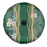 Hawaiian Art Flower Tribal with Lei Spare Tire Cover Palaka Pattern Green Color LT03 - Polynesian Pride