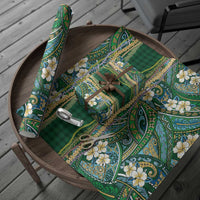 Hawaiian Art Flower Tribal with Lei Wrapping Paper Palaka Pattern Green Color LT03 - Polynesian Pride