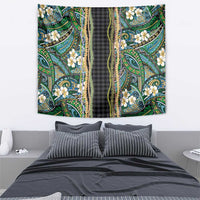 Hawaiian Art Flower Tribal with Lei Tapestry Palaka Pattern Black Color LT03 - Polynesian Pride