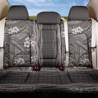 Hawaiian Art Flower Tribal with Lei Back Car Seat Cover Palaka Pattern Grayscale LT03 One Size Gray - Polynesian Pride