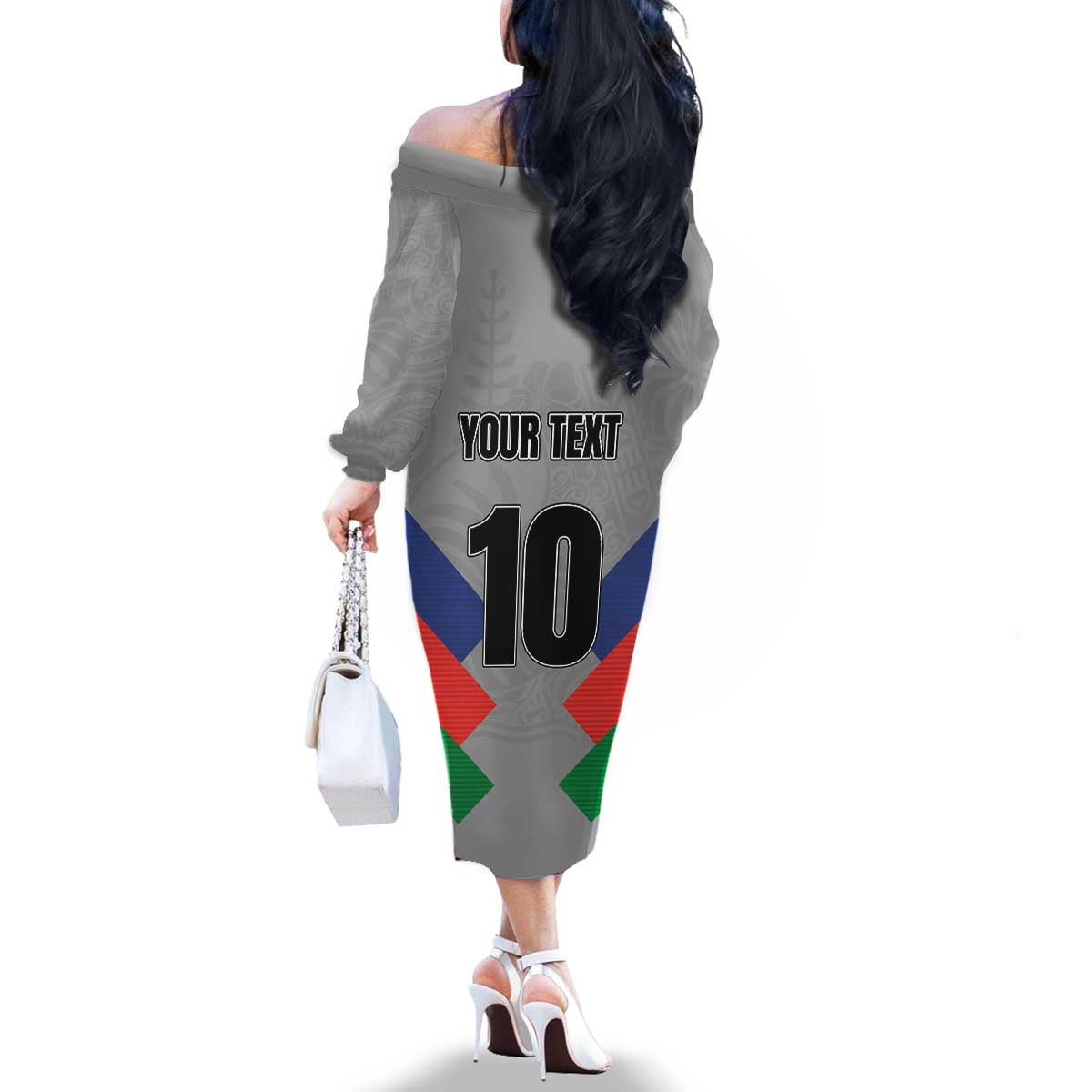 Custom New Caledonia-The Kagus Family Matching Off The Shoulder Long Sleeve Dress and Hawaiian Shirt