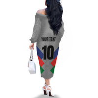 Custom New Caledonia-The Kagus Family Matching Off The Shoulder Long Sleeve Dress and Hawaiian Shirt