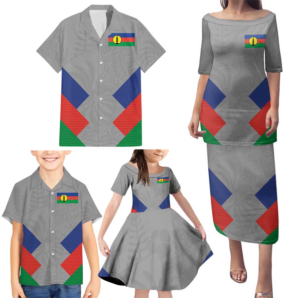 Custom New Caledonia-The Kagus Family Matching Puletasi and Hawaiian Shirt