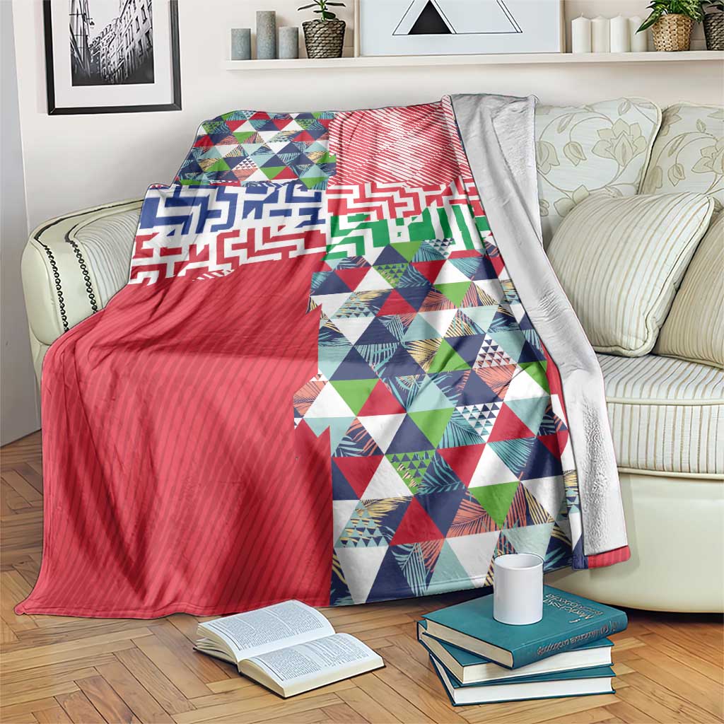 Hawaiian Floral Kakau Tropical Leaves-Sporty Style Blanket