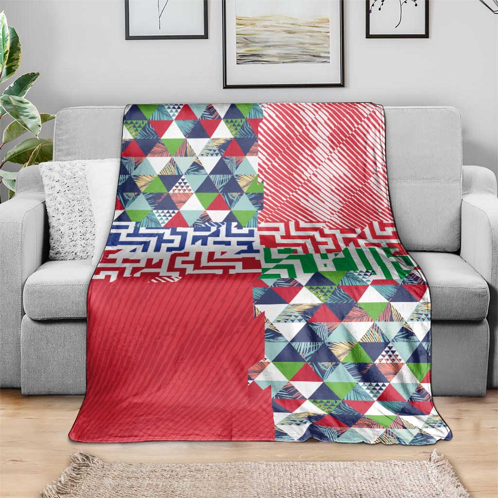 Hawaiian Floral Kakau Tropical Leaves-Sporty Style Blanket