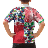 Hawaiian Floral Kakau Tropical Leaves-Sporty Style Family Matching Puletasi and Hawaiian Shirt