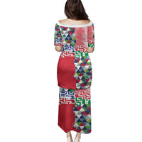 Hawaiian Floral Kakau Tropical Leaves-Sporty Style Family Matching Puletasi and Hawaiian Shirt