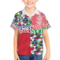 Hawaiian Floral Kakau Tropical Leaves-Sporty Style Family Matching Puletasi and Hawaiian Shirt