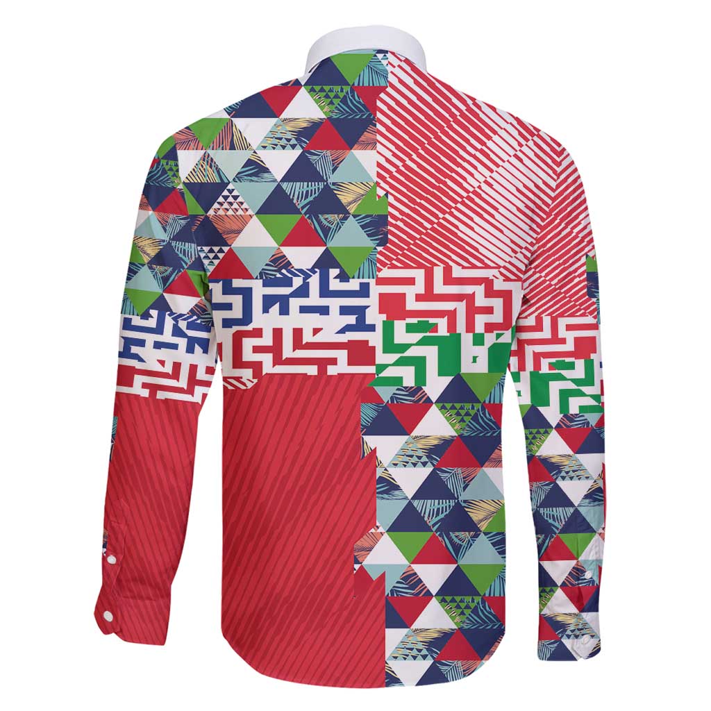 Hawaiian Floral Kakau Tropical Leaves-Sporty Style Family Matching Tank Maxi Dress and Hawaiian Shirt