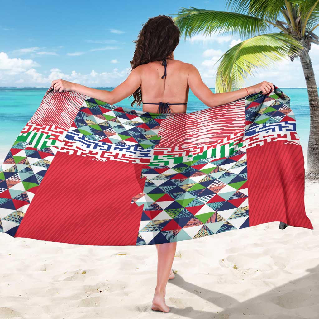 Hawaiian Floral Kakau Tropical Leaves-Sporty Style Sarong
