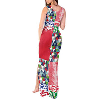 Hawaiian Floral Kakau Tropical Leaves-Sporty Style Tank Maxi Dress
