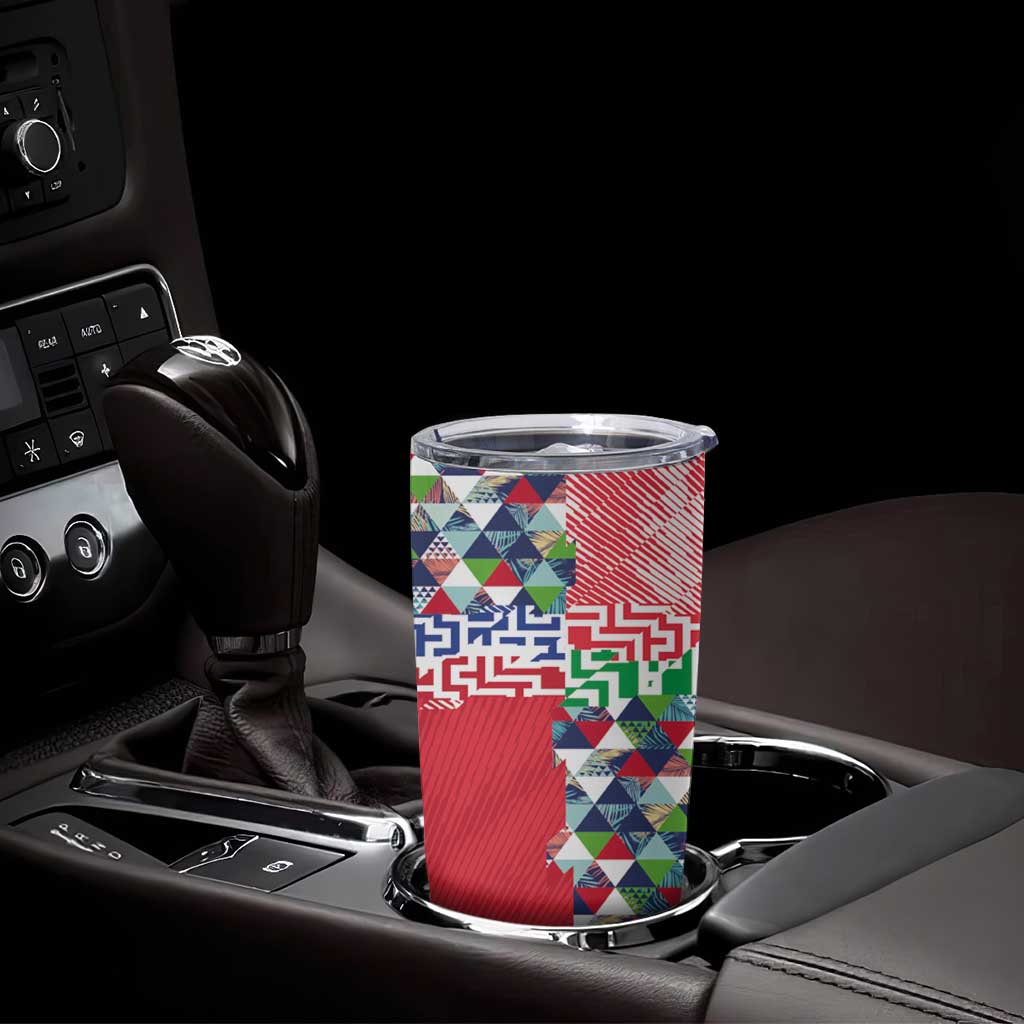 Hawaiian Floral Kakau Tropical Leaves-Sporty Style Tumbler Cup