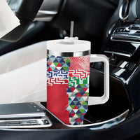 Hawaiian Floral Kakau Tropical Leaves-Sporty Style Tumbler With Handle