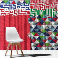 Hawaiian Floral Kakau Tropical Leaves-Sporty Style Window Curtain