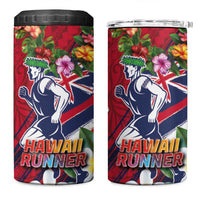 Hawaii Runner-Kakau Art with Lei and Plumeria 4 in 1 Can Cooler Tumbler
