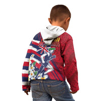 Hawaii Runner-Kakau Art with Lei and Plumeria Kid Hoodie