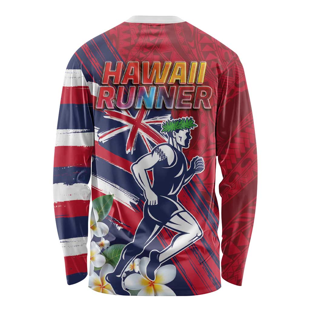 Hawaii Runner-Kakau Art with Lei and Plumeria Long Sleeve Shirt LT03 - Polynesian Pride