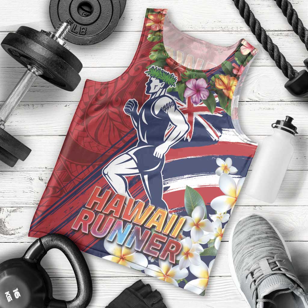 Hawaii Runner-Kakau Art with Lei and Plumeria Men Tank Top