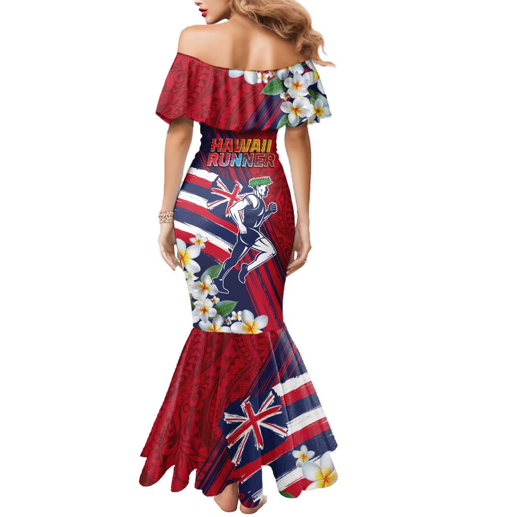 Hawaii Runner-Kakau Art with Lei and Plumeria Mermaid Dress