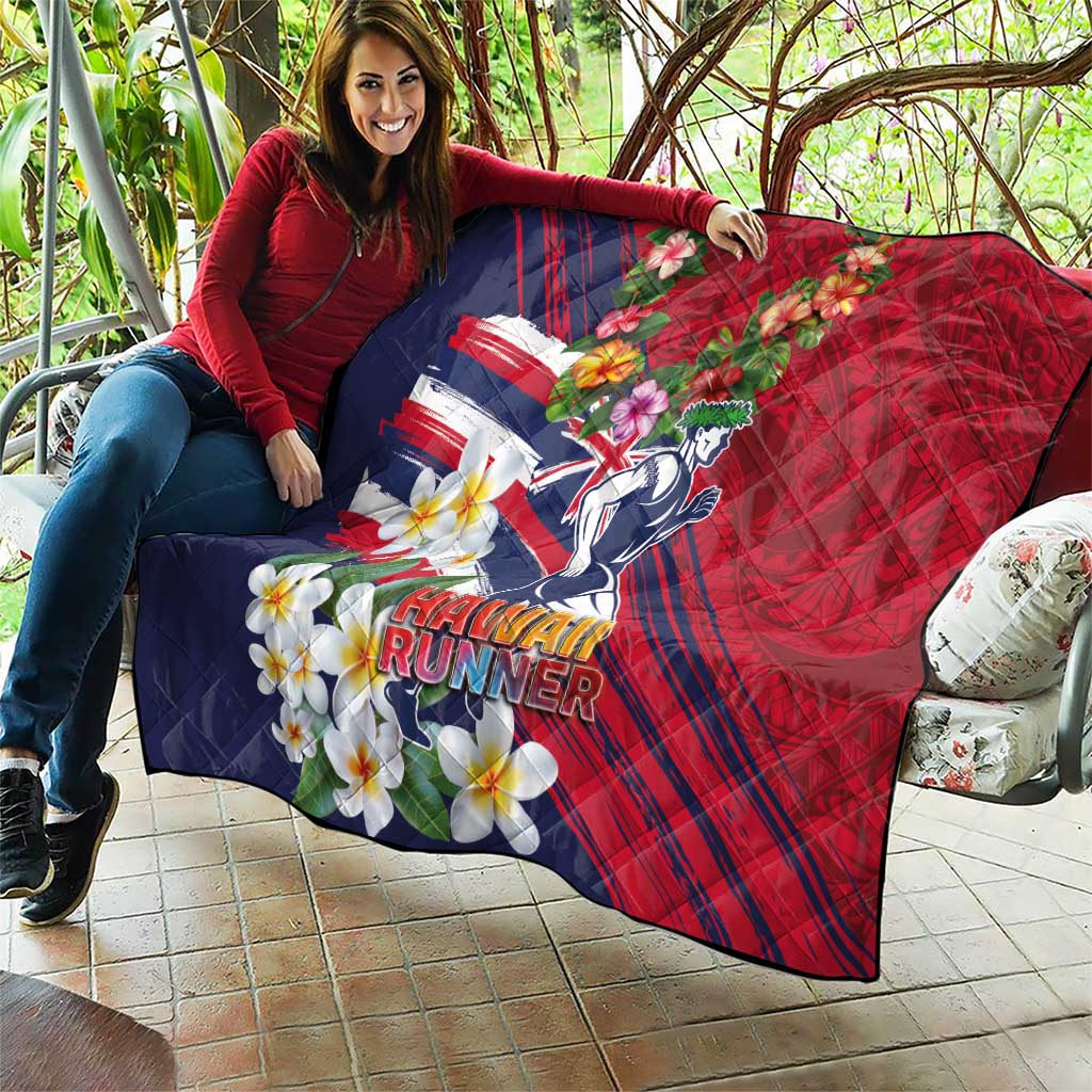 Hawaii Runner-Kakau Art with Lei and Plumeria Quilt