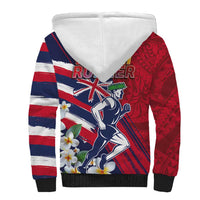 Hawaii Runner-Kakau Art with Lei and Plumeria Sherpa Hoodie