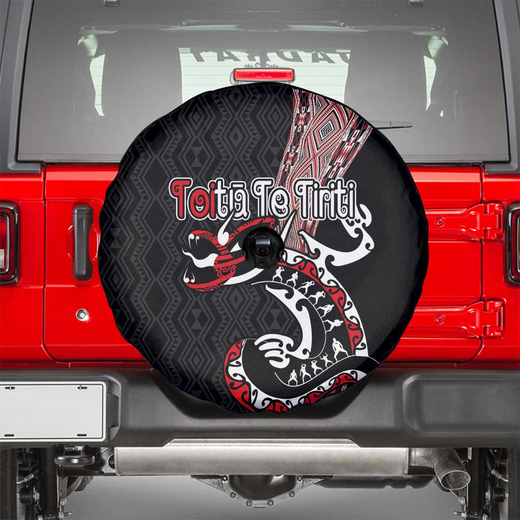Aotearoa Toitu Te Tiriti Taniko Spare Tire Cover Maori Taniwha Haka - Honour the Treaty LT03 - Polynesian Pride