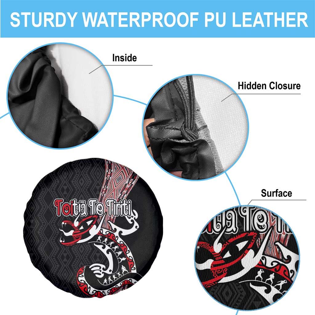 Aotearoa Toitu Te Tiriti Taniko Spare Tire Cover Maori Taniwha Haka - Honour the Treaty LT03 - Polynesian Pride