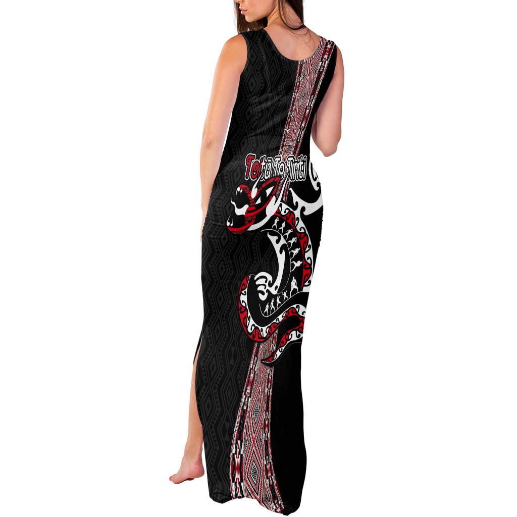 Aotearoa Toitu Te Tiriti Taniko Tank Maxi Dress Maori Taniwha Haka - Honour the Treaty