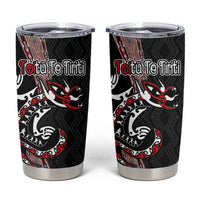 Aotearoa Toitu Te Tiriti Taniko Tumbler Cup Maori Taniwha Haka - Honour the Treaty
