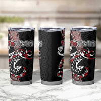 Aotearoa Toitu Te Tiriti Taniko Tumbler Cup Maori Taniwha Haka - Honour the Treaty
